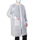 White Nonwoven Fabric Disposable Lab Coat Against Dirty PP SMS Anti Bacterial