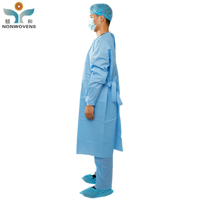 Knitted Cuff Surgical gown Utrosonic Welding 45gsm sterilization individul package